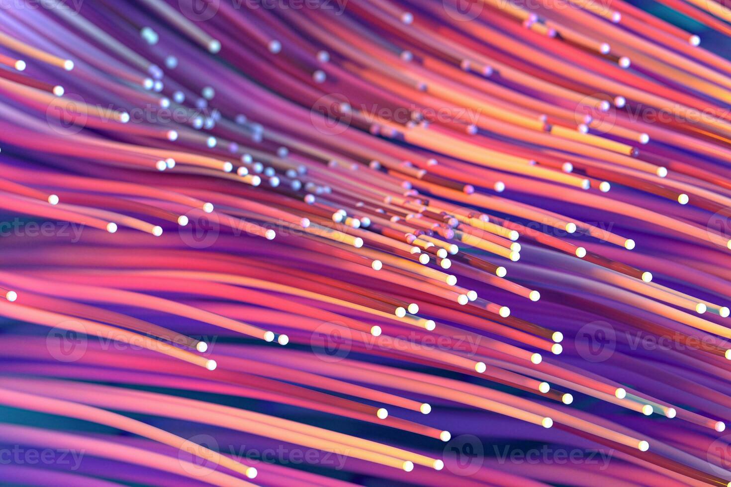 Growing wavy particles, abstract color background, 3d rendering. photo