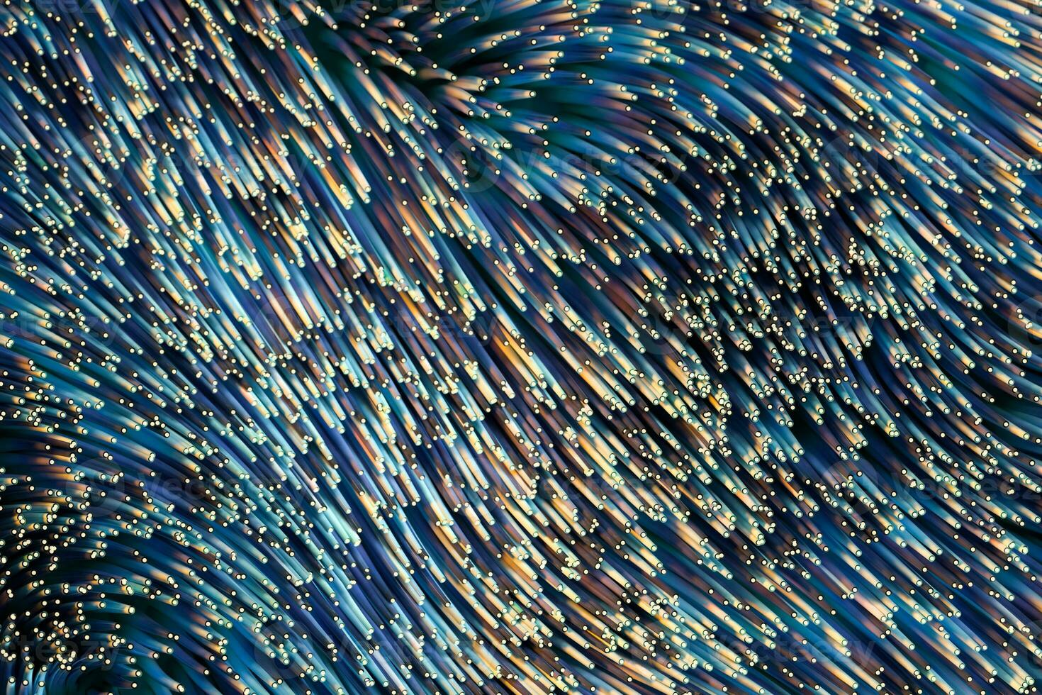 Growing wavy particles, abstract color background, 3d rendering. photo