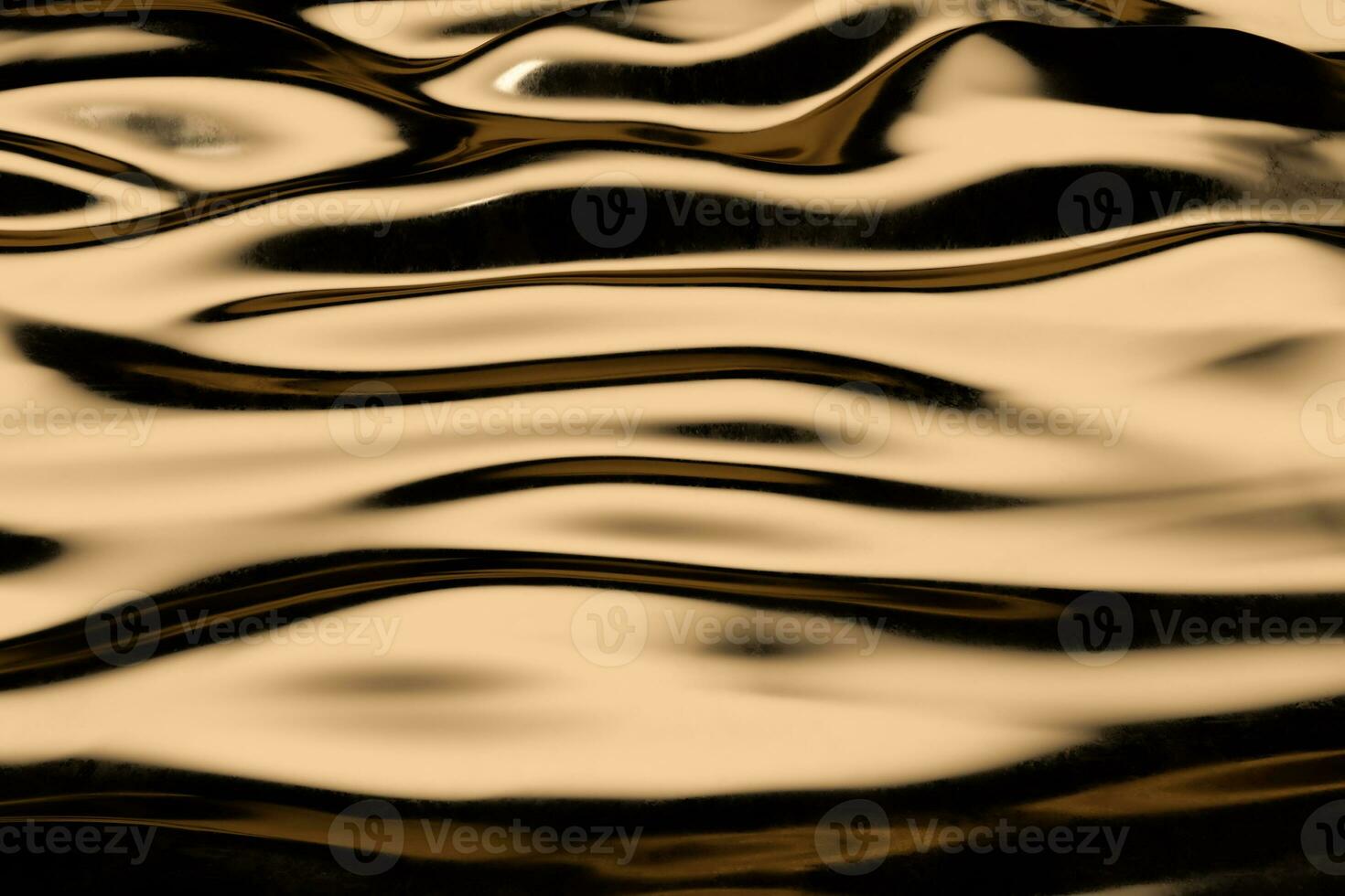 Flowing ripple pattern, golden background, 3d rendering. photo