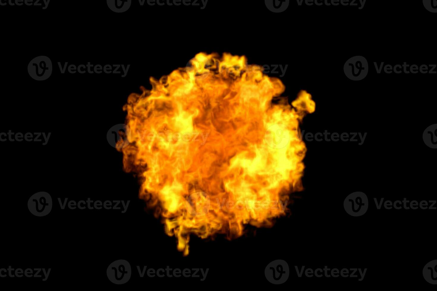 Explosive flame with dark background, 3d rendering. photo