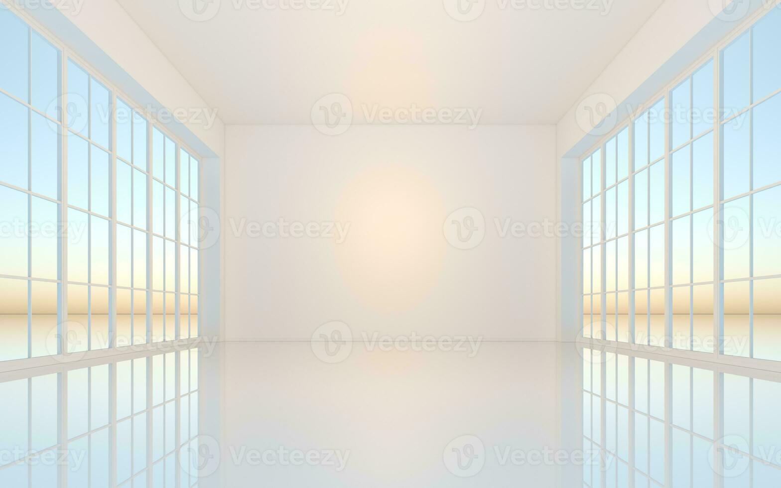 el blanco vacío habitación, 3d representación. foto