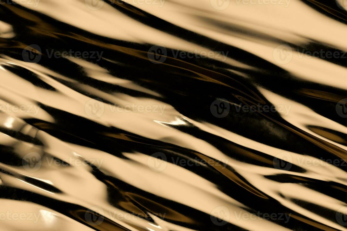 fluido onda patrón, dorado fondo, 3d representación. foto