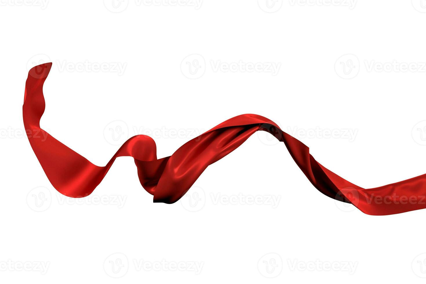 Flowing cloth with white background, 3d rendering. photo