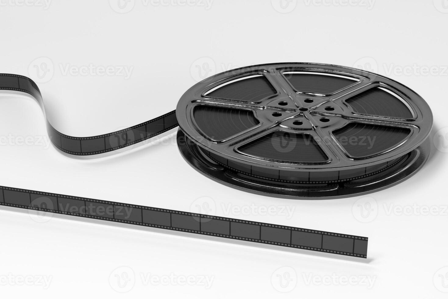 Film tapes with white background, 3d rendering. photo