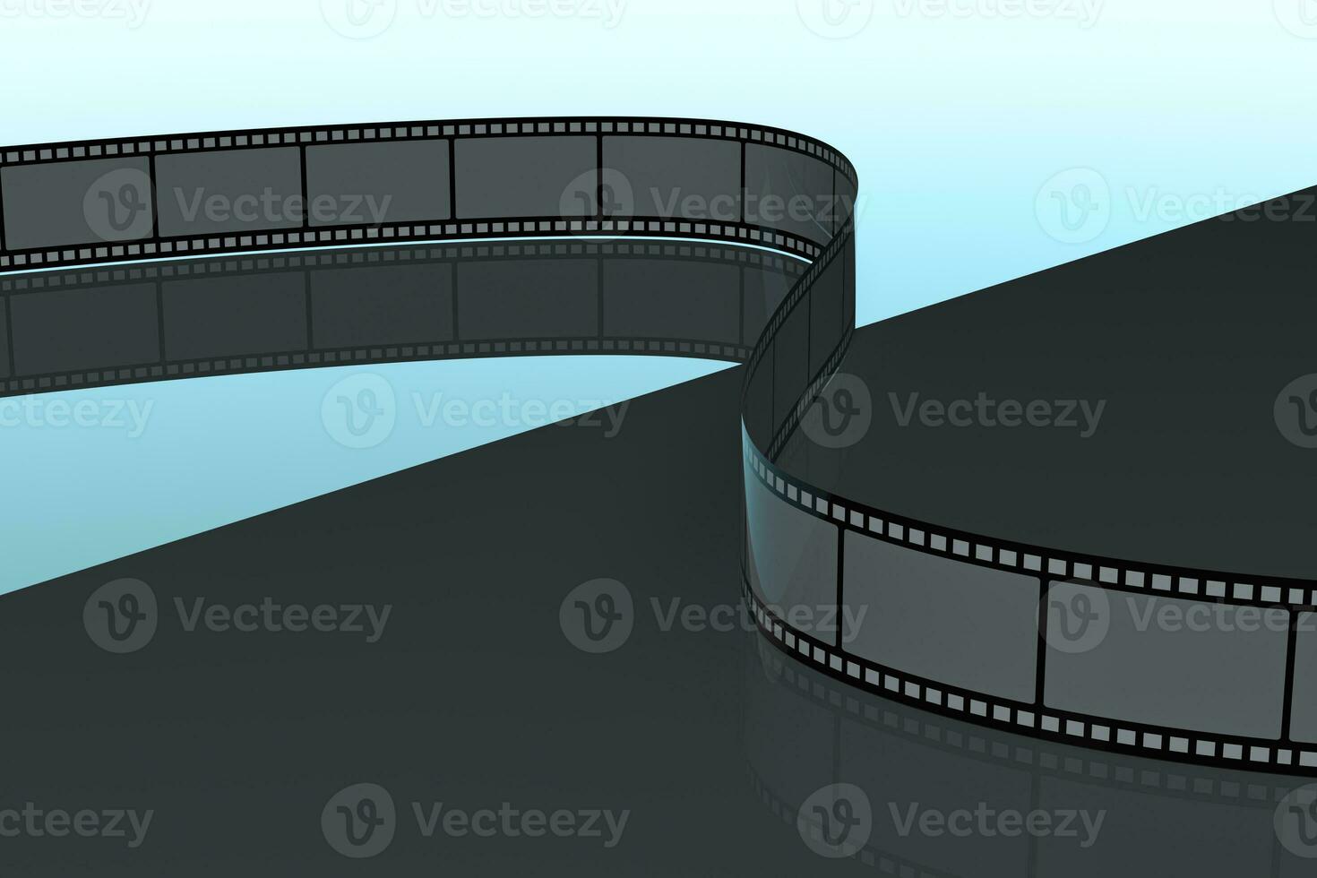 Film tapes with dark background, 3d rendering. photo