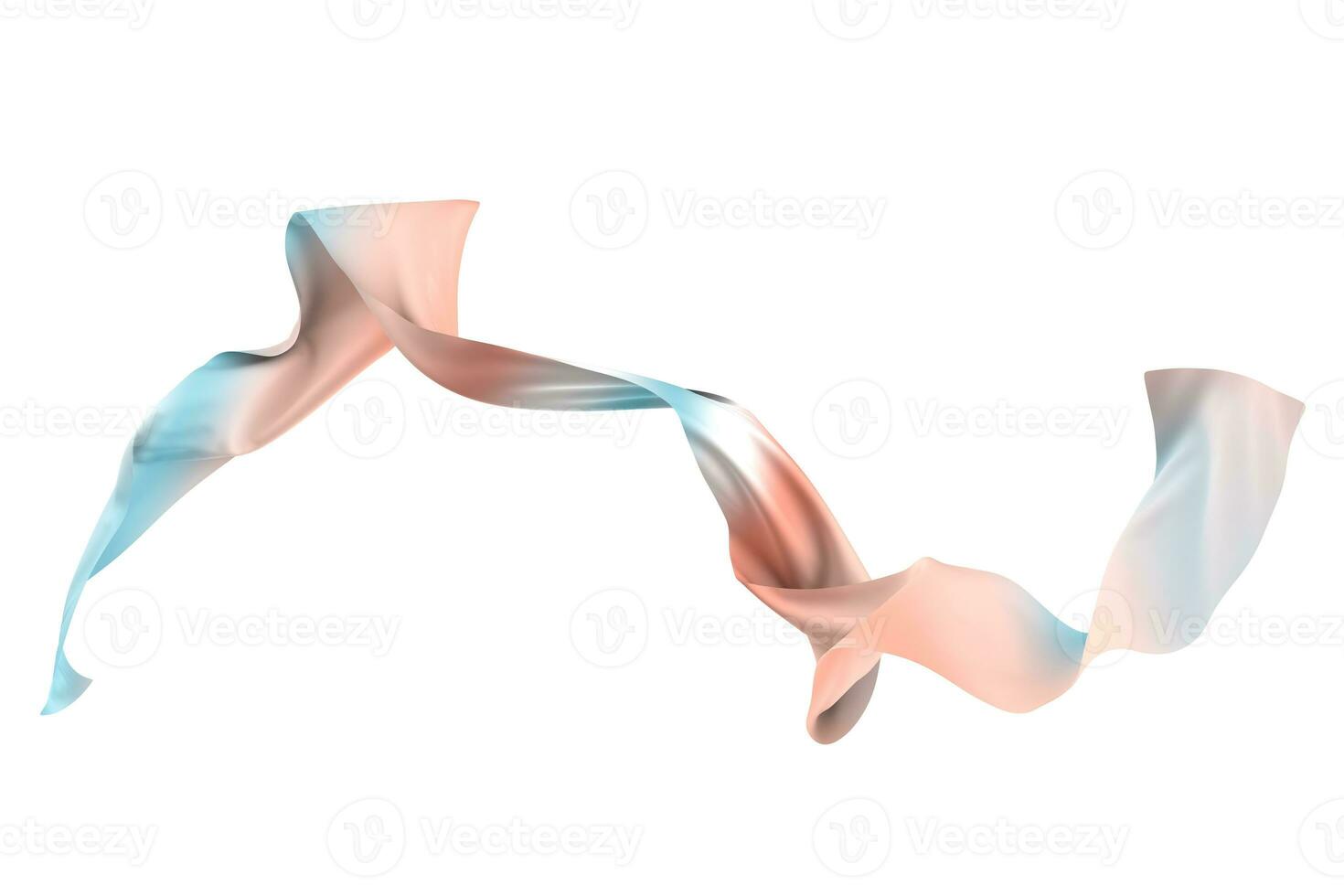 Flowing cloth with white background, 3d rendering. photo