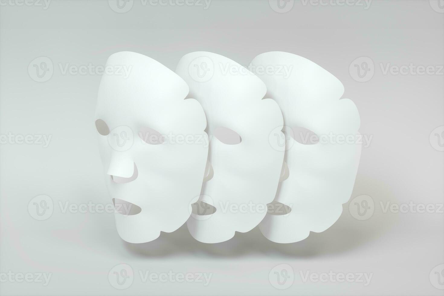 blanco mascarilla, piel cuidado concepto, 3d representación foto