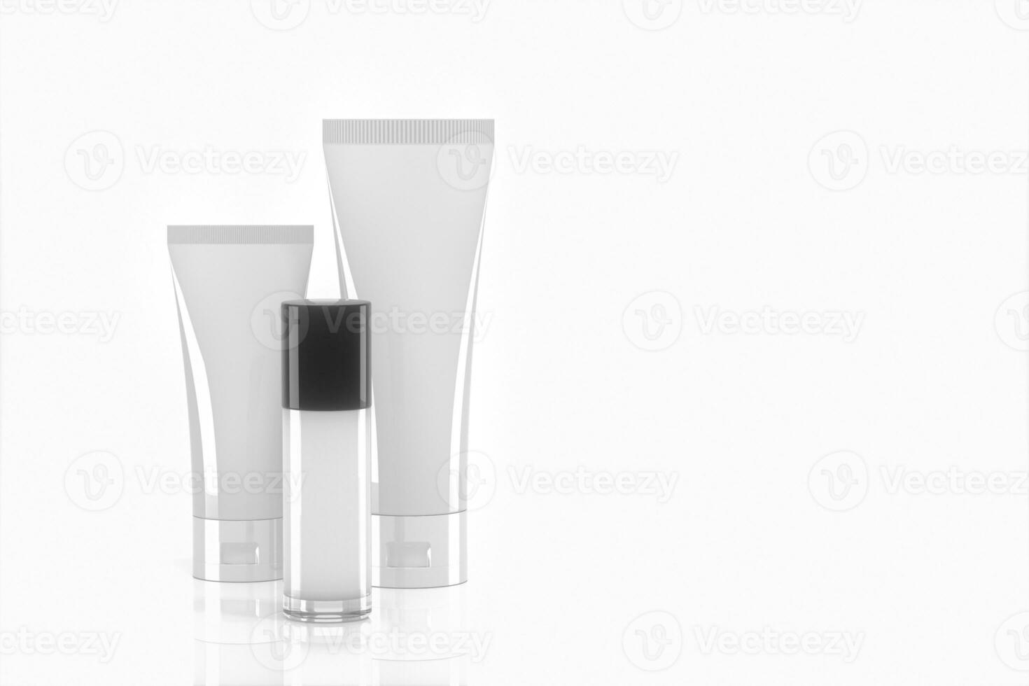 Blank cosmetic bottle with white background, 3d rendering. photo