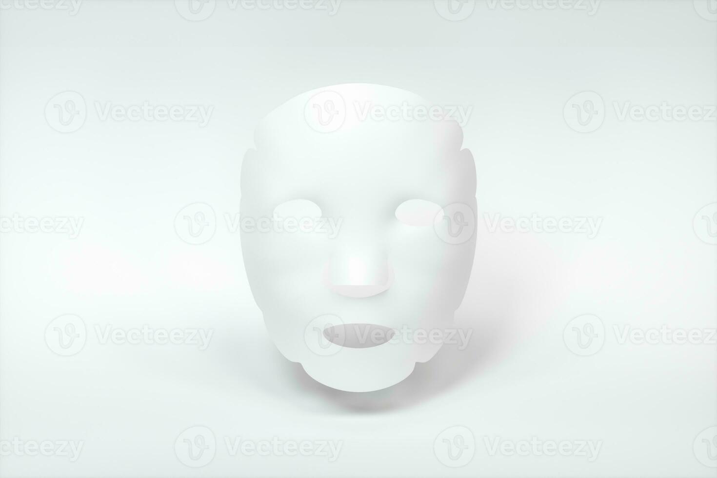 blanco mascarilla, piel cuidado concepto, 3d representación foto