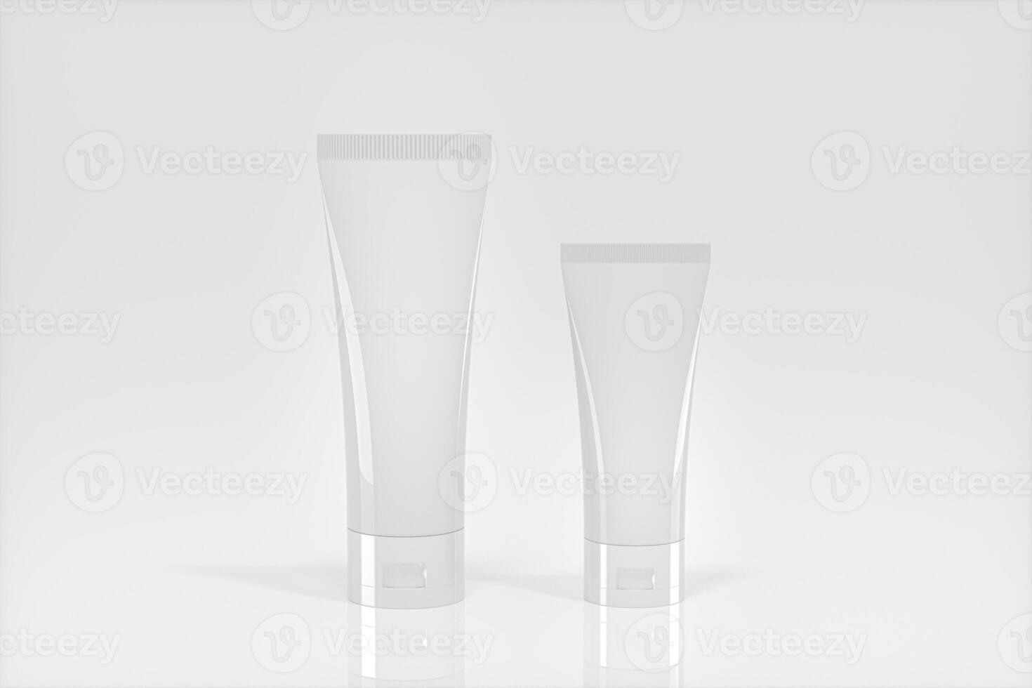 Blank cosmetic bottle with white background, 3d rendering. photo