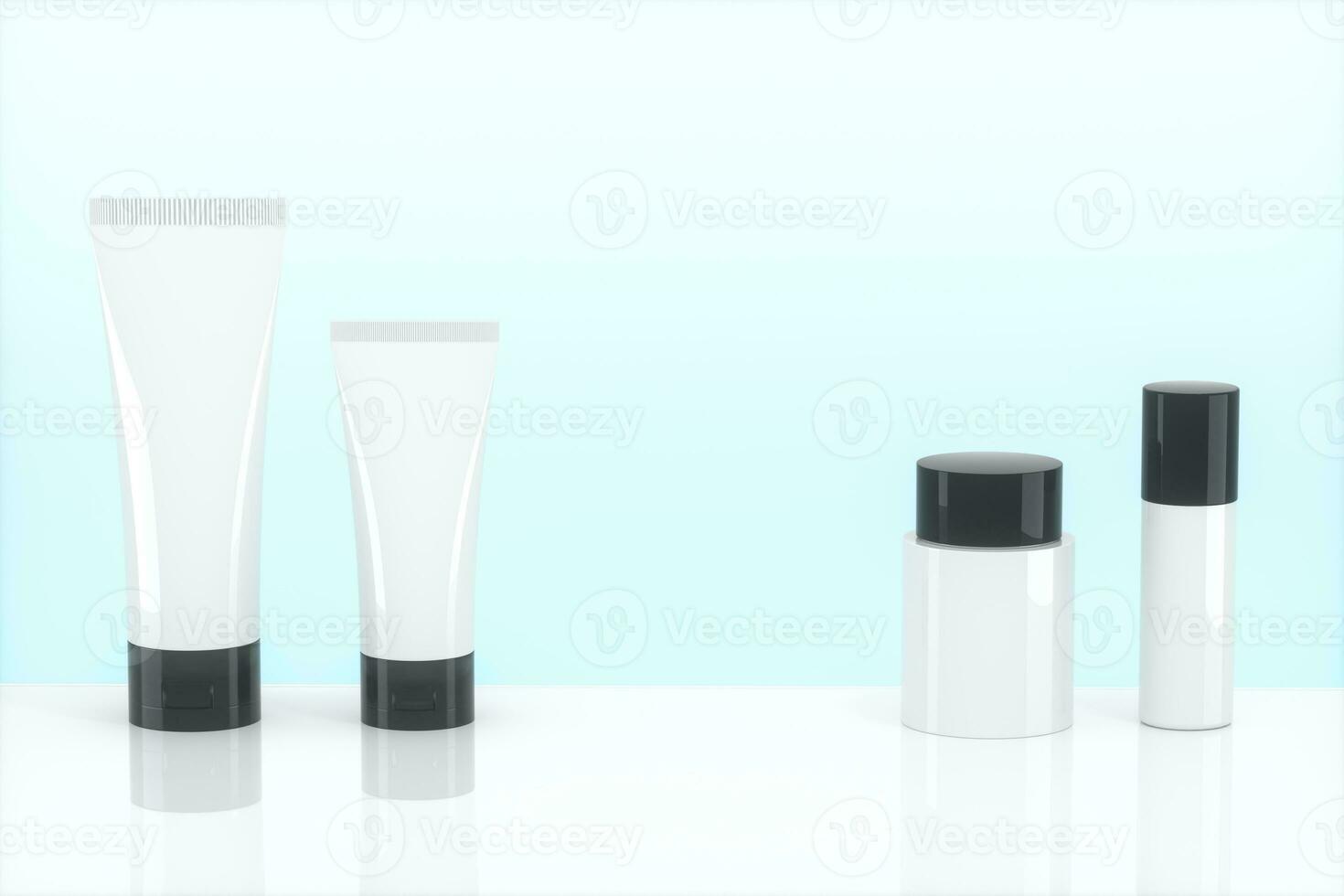 Blank cosmetic bottle with white background, 3d rendering. photo