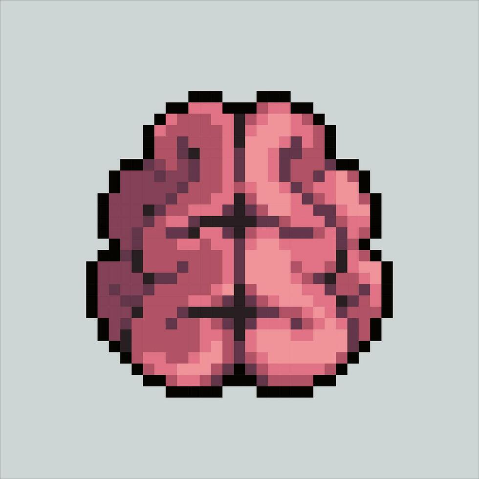 Pixel art illustration Brain. Pixelated Brain. Brain icon pixelated for the pixel art game and icon for website and video game. old school retro. vector