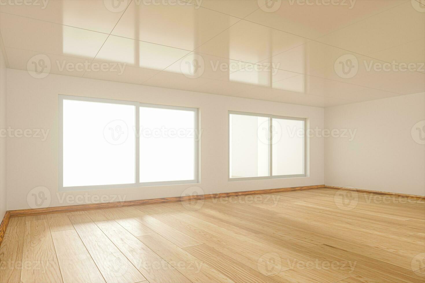 The white empty room with sunlight coming from the window, 3d rendering. photo