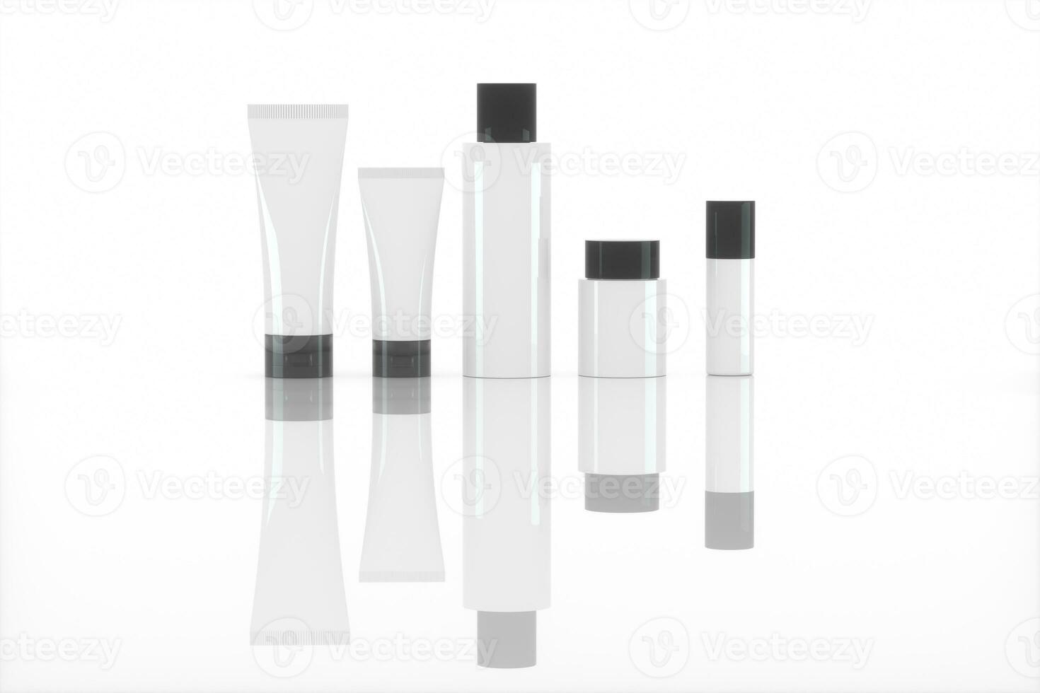 Blank cosmetic bottle with white background, 3d rendering. photo