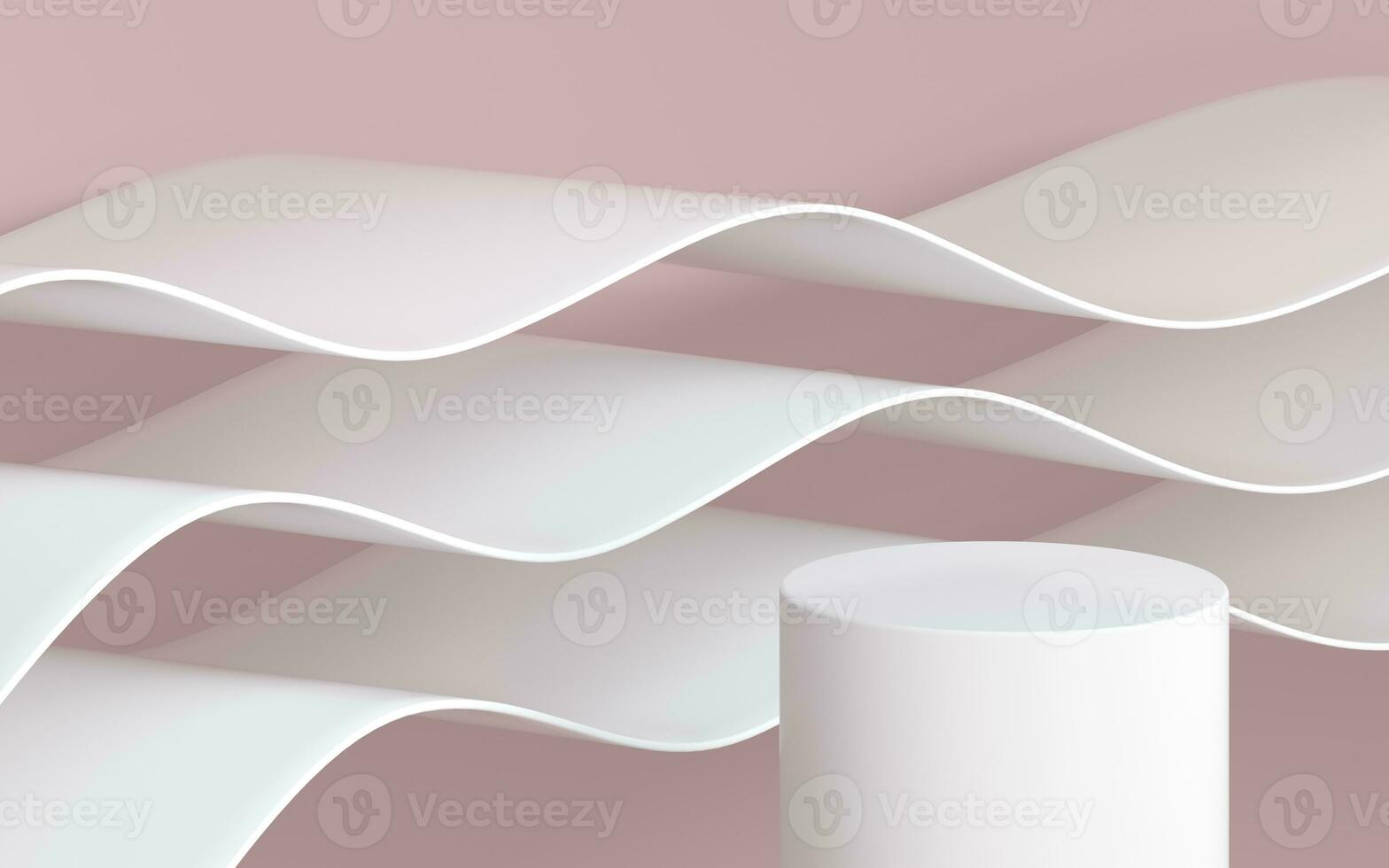 Curved geometry with empty stage, 3d rendering. photo