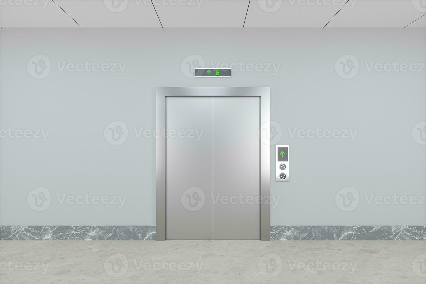 The elevator in the corridor, 3d rendering. photo