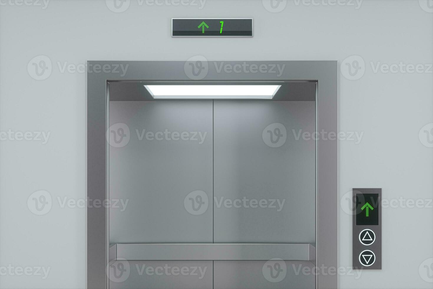 The elevator in the corridor, 3d rendering. photo