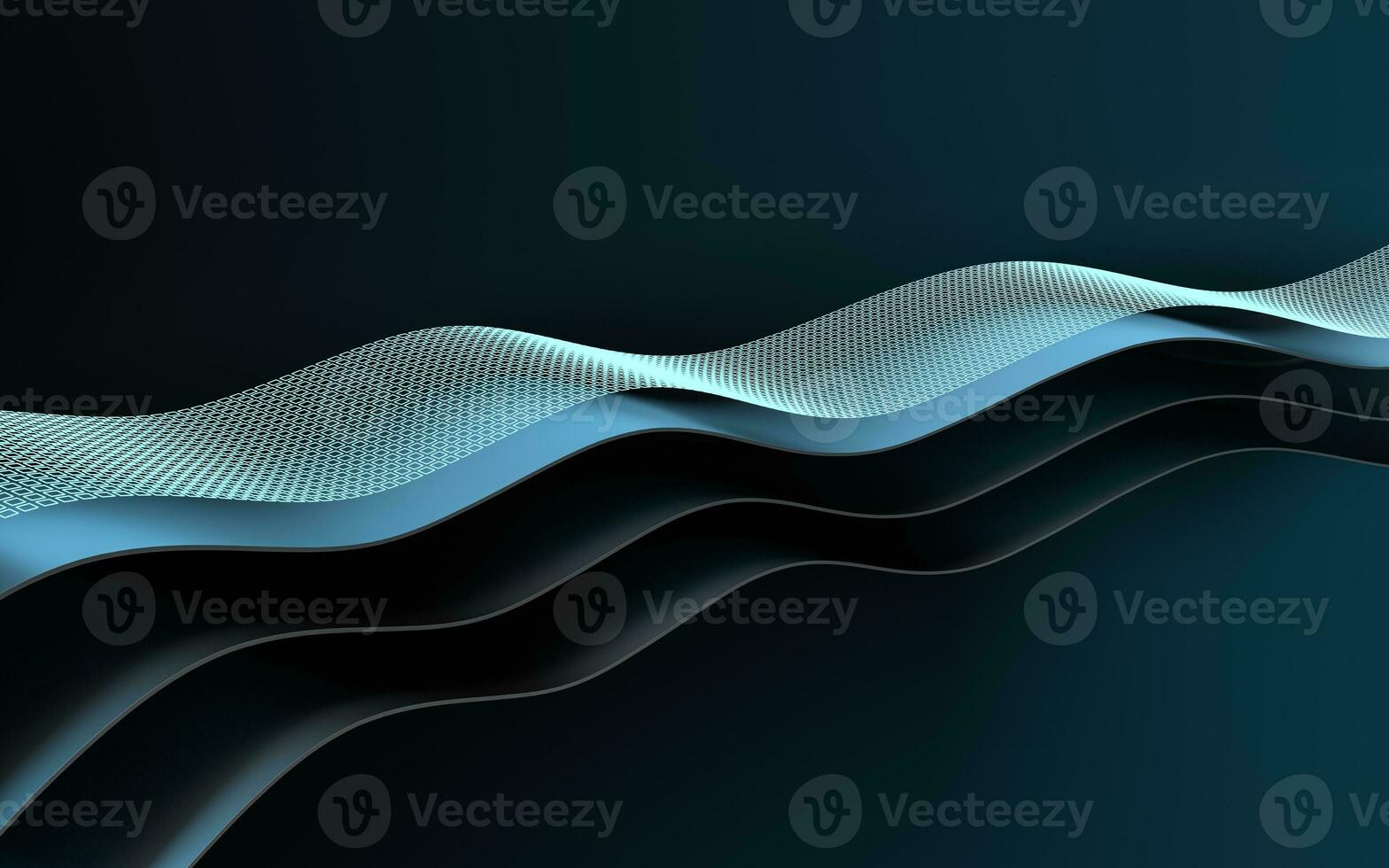 Curved geometry with dark background, 3d rendering. photo