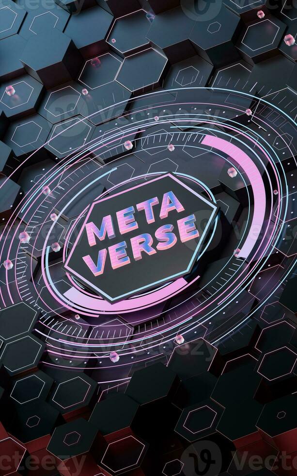 The concept of Metaverse, 3d rendering. photo