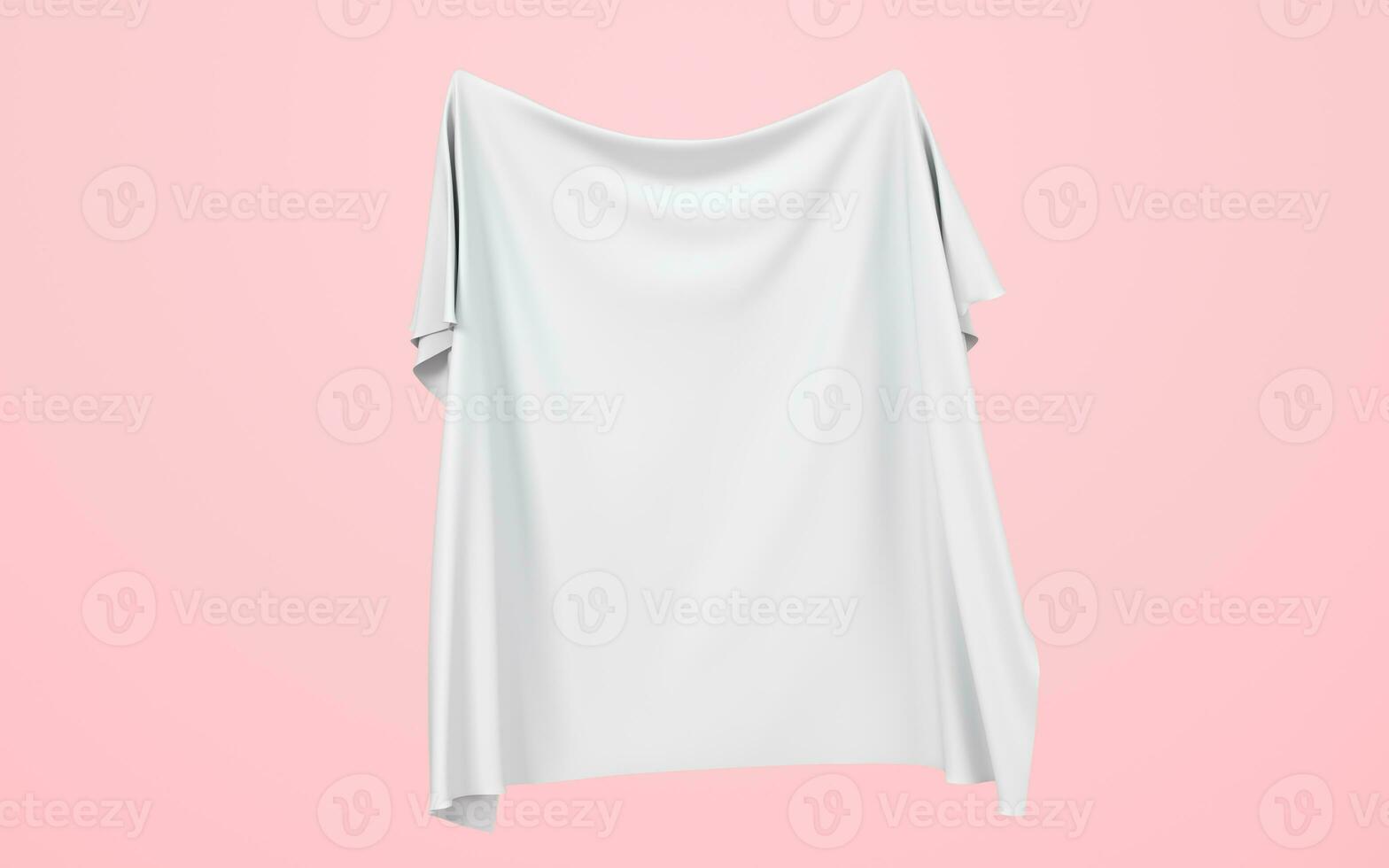 Flowing cloth with pink background, 3d rendering. photo