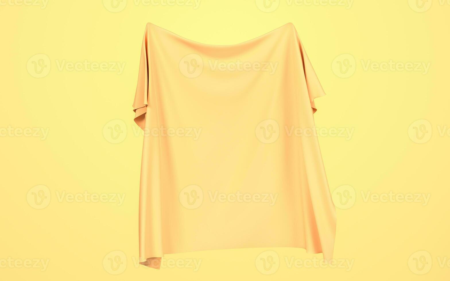 Flowing cloth with yellow background, 3d rendering. photo