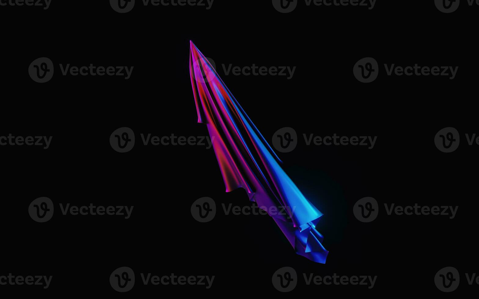 Flowing cloth with black background, 3d rendering. photo