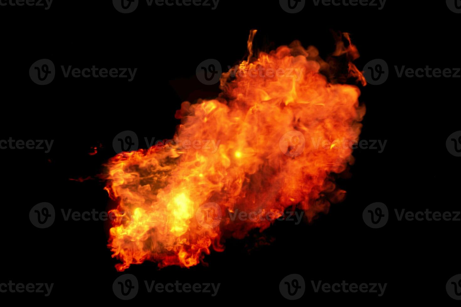 Burning flame with dark background, 3d rendering. photo