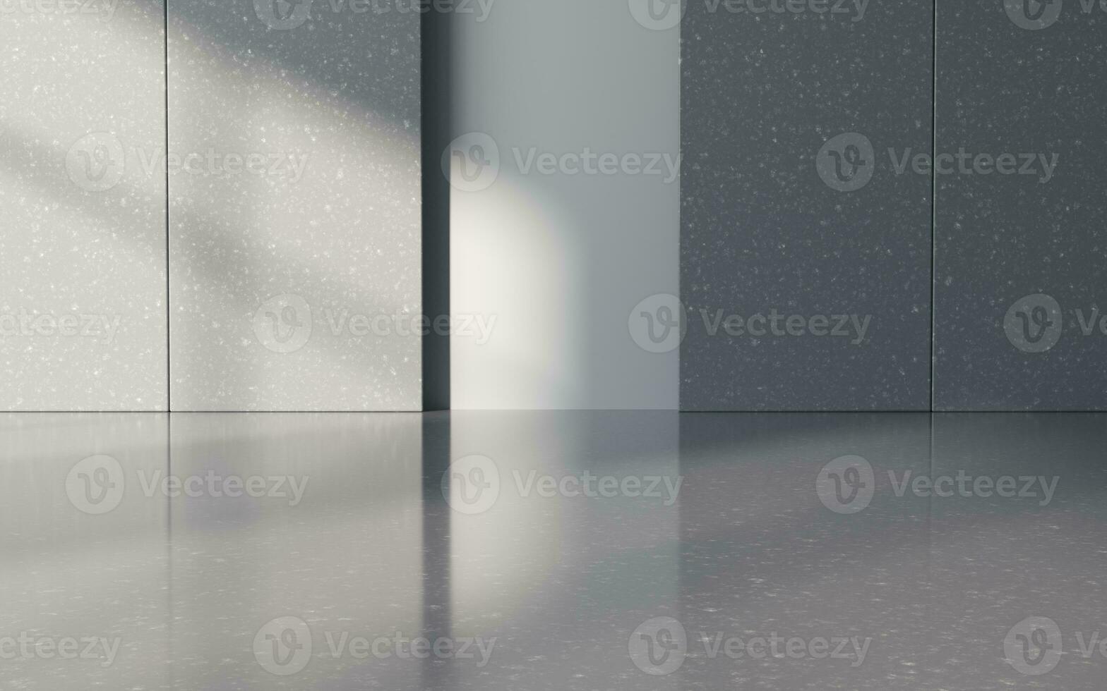 Shadow in the empty room, 3d rendering. photo