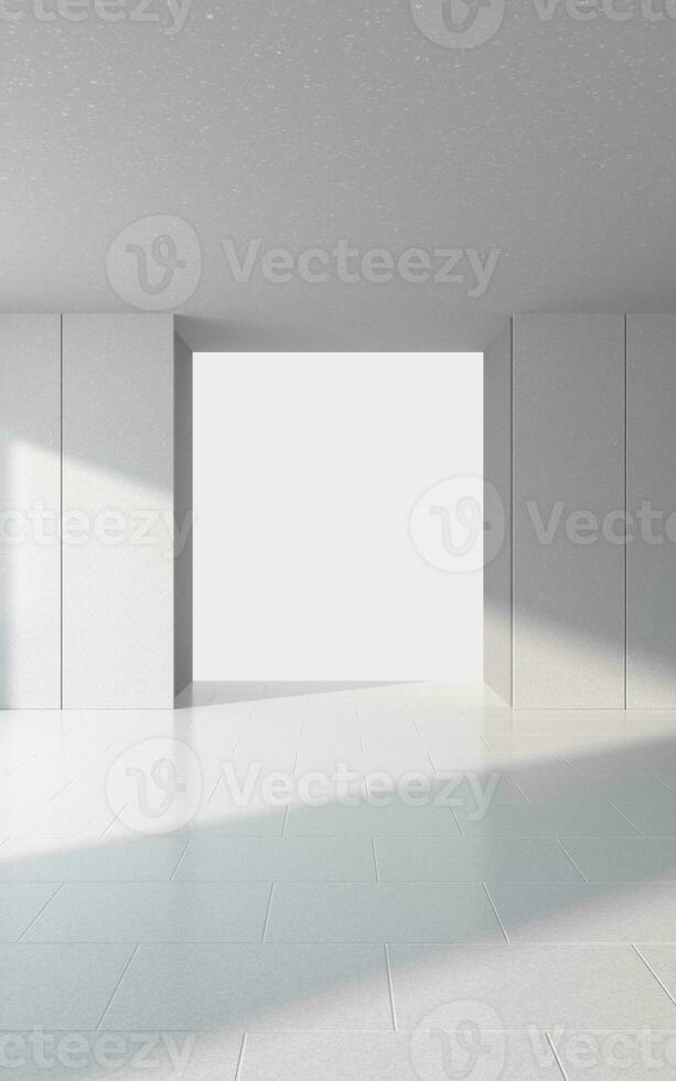 Empty room and blank wall, 3d rendering. photo