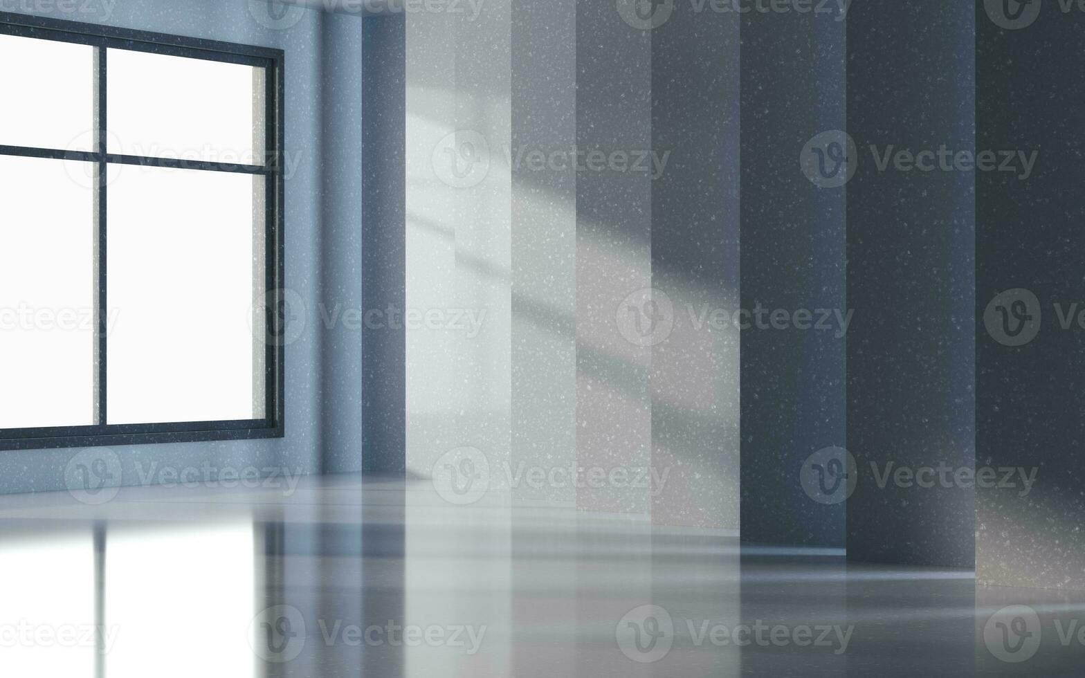 Shadow in the empty room, 3d rendering. photo