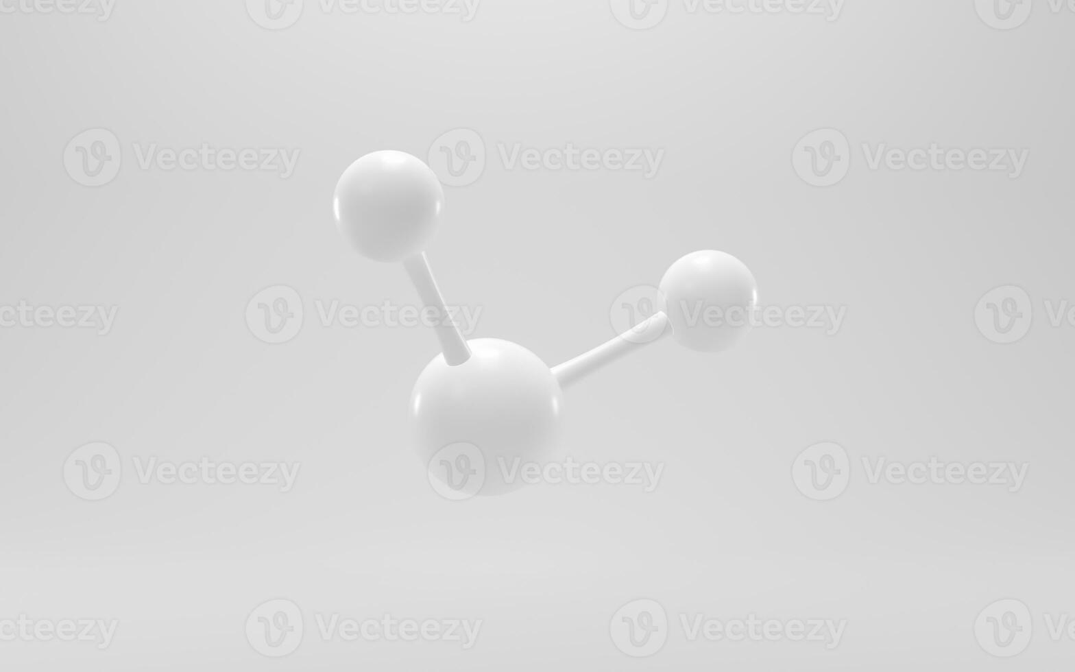 sencillez químico molécula con blanco fondo, 3d representación. foto