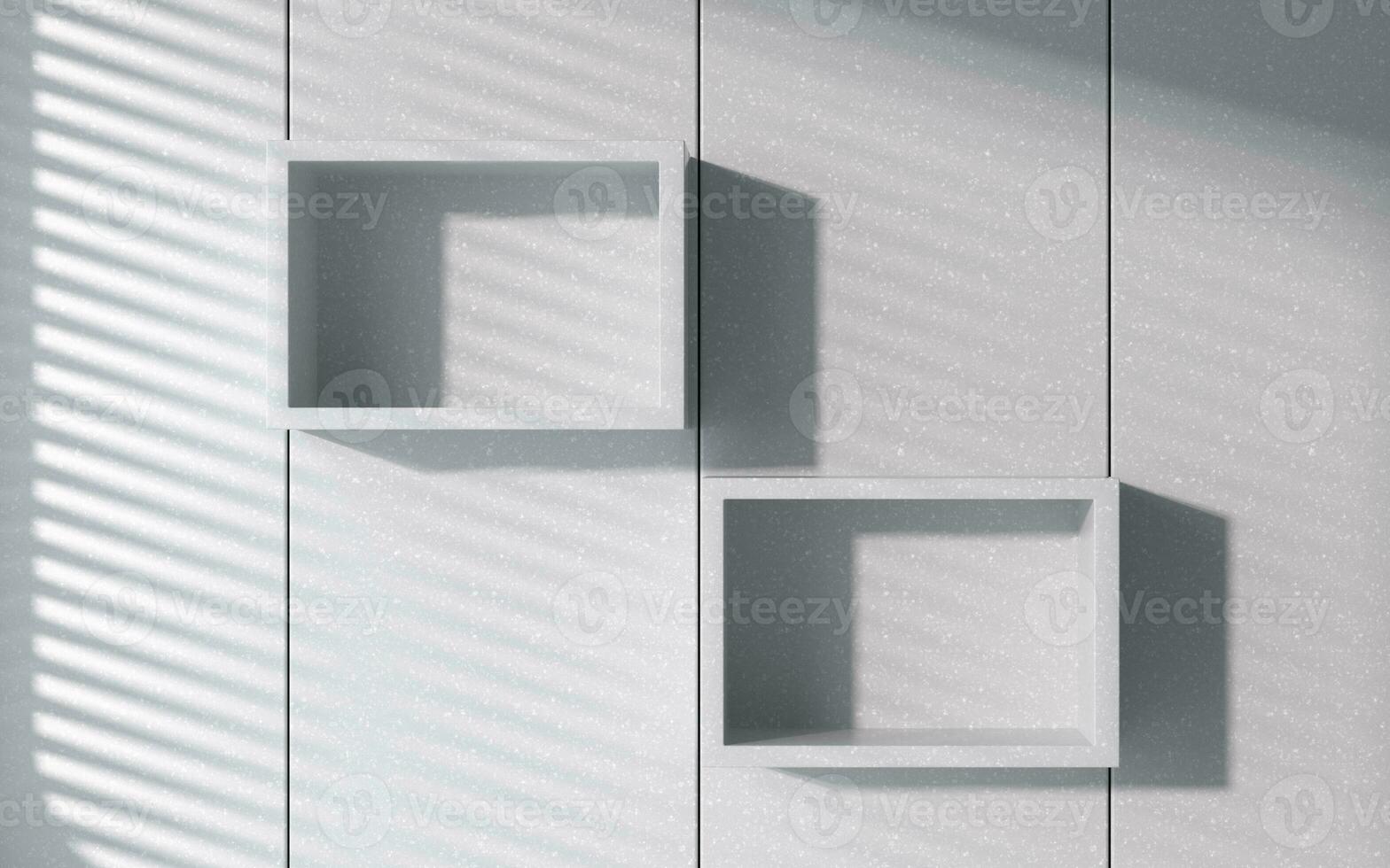 White room and empty stage, 3d rendering. photo