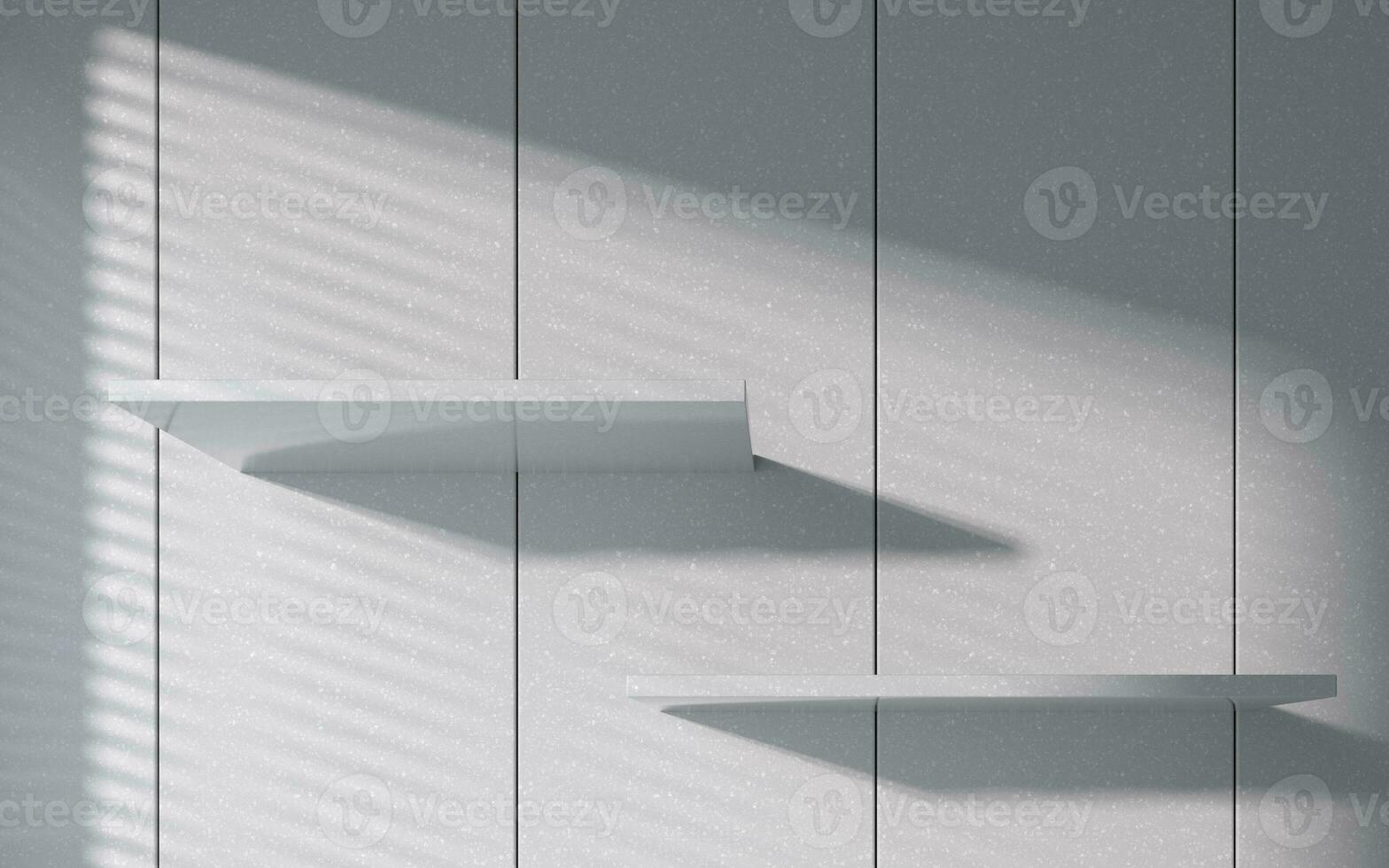 White room and empty stage, 3d rendering. photo