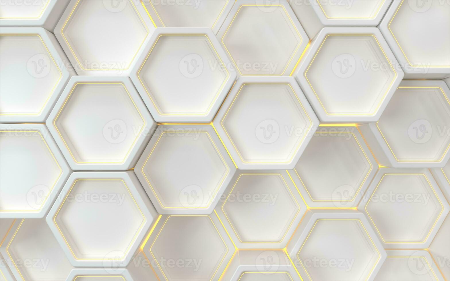Hexagon geometric background, technology concept, 3d rendering. photo