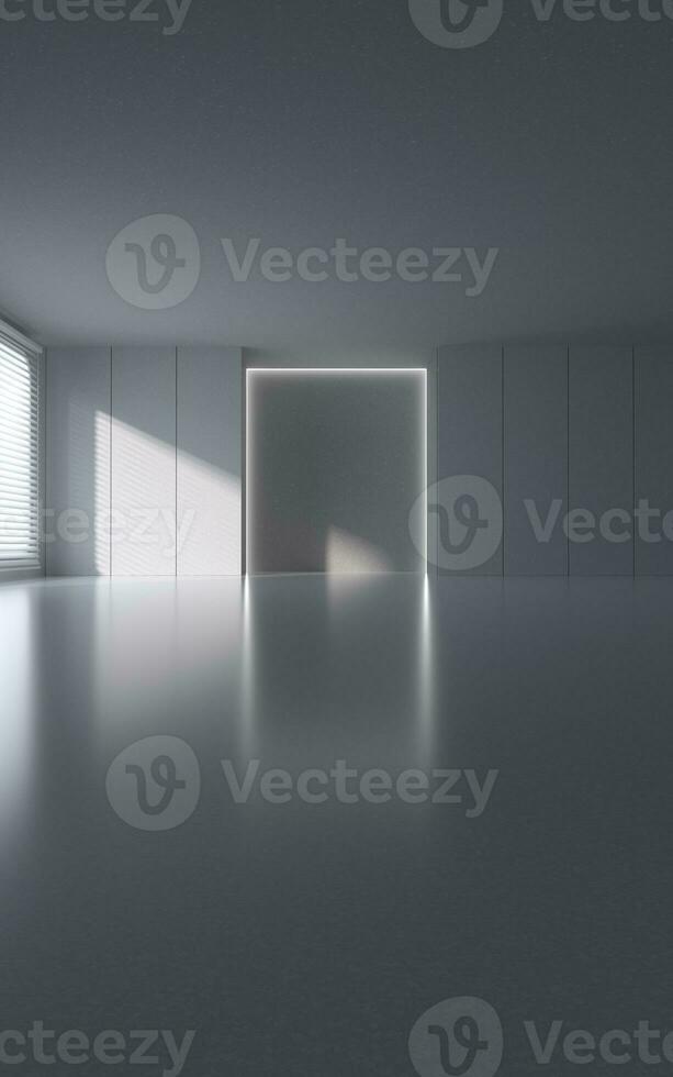 Empty room and blank wall, 3d rendering. photo