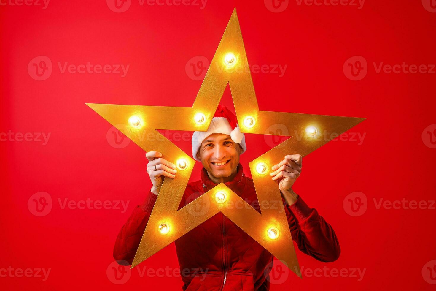 A bright glowing star from the garland photo