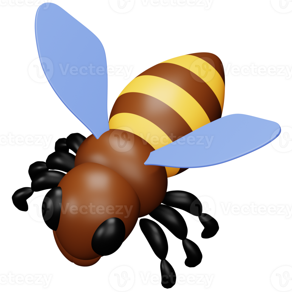 Bee 3d rendering isometric icon. png