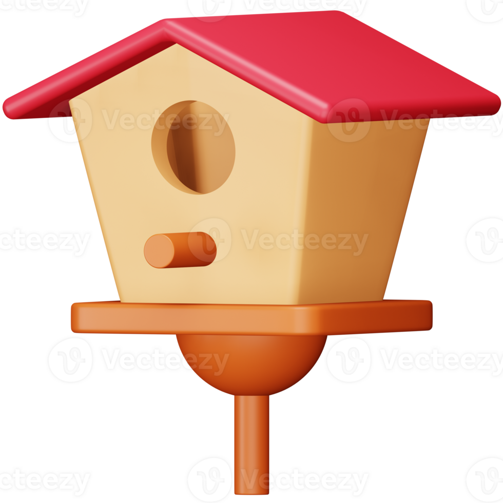 Bird house 3d rendering isometric icon. png