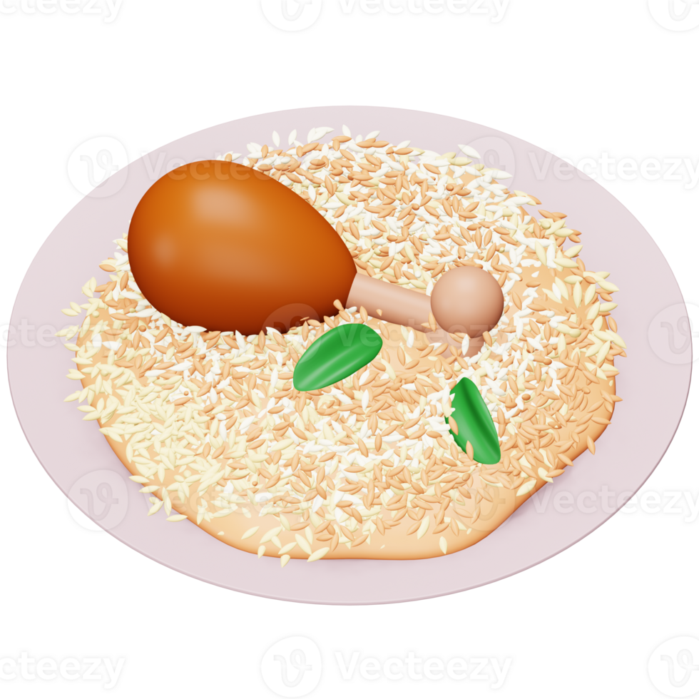 Biryani 3d rendering isometric icon. png