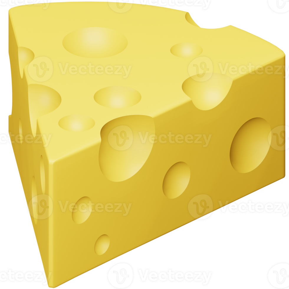 Cheese 3d rendering isometric icon. png