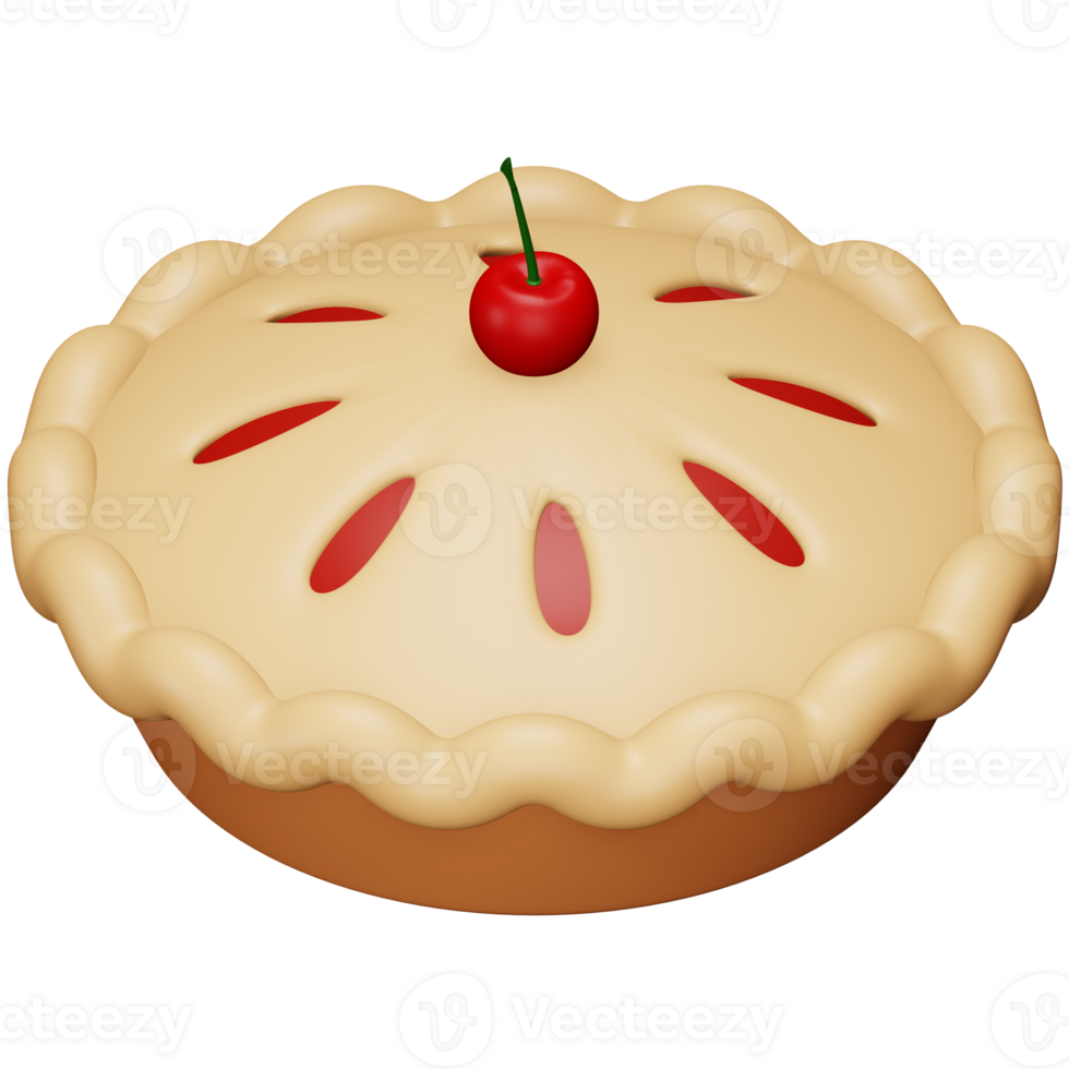 Apple pie 3d rendering isometric icon. png