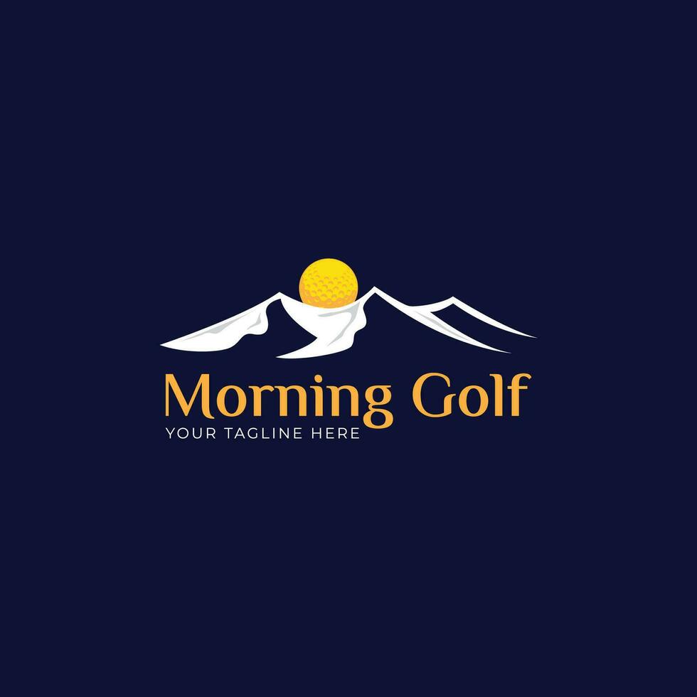 Mountain and golf logo combination vector