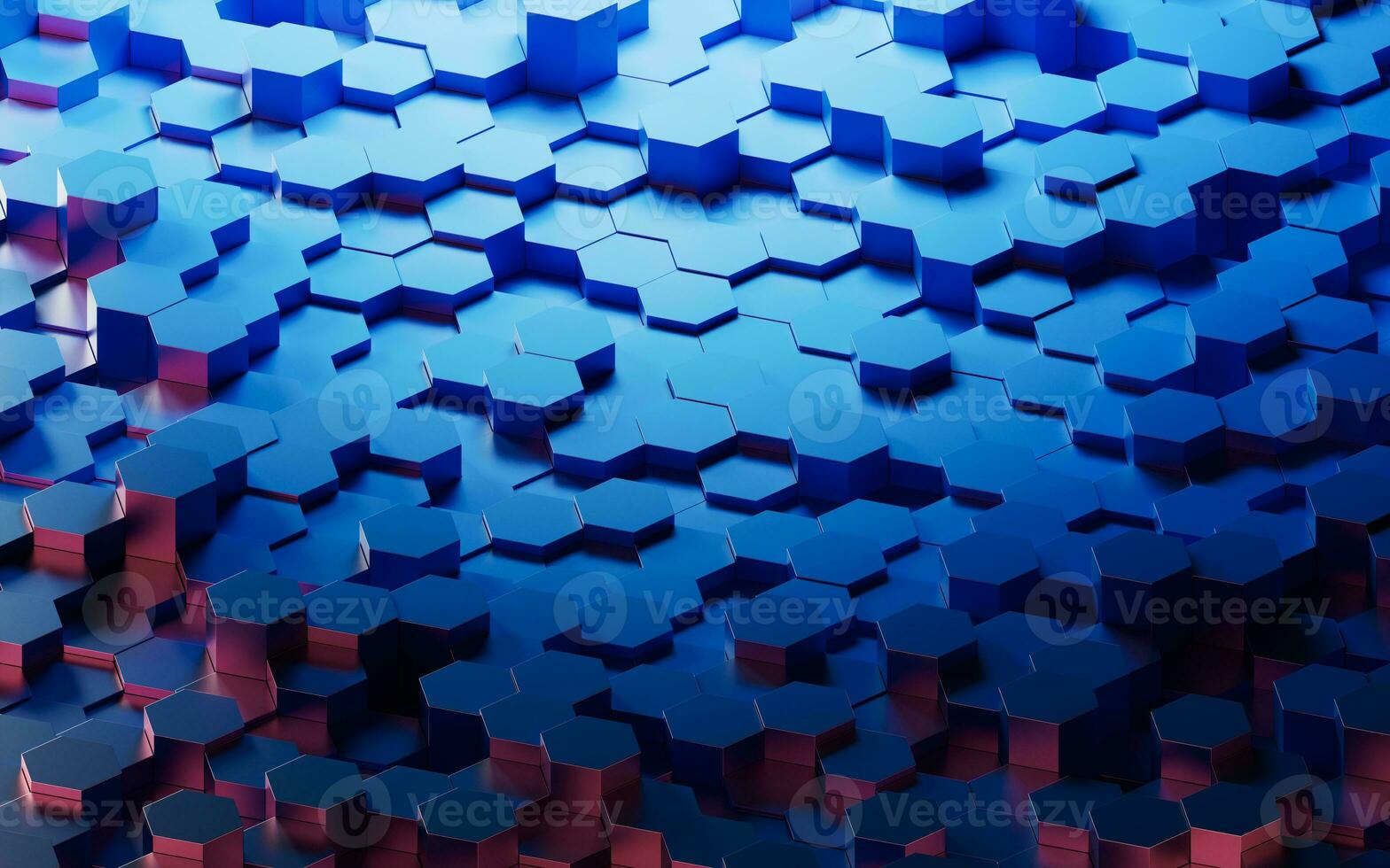 Hexagonal scientific and technological materials, 3d rendering. photo