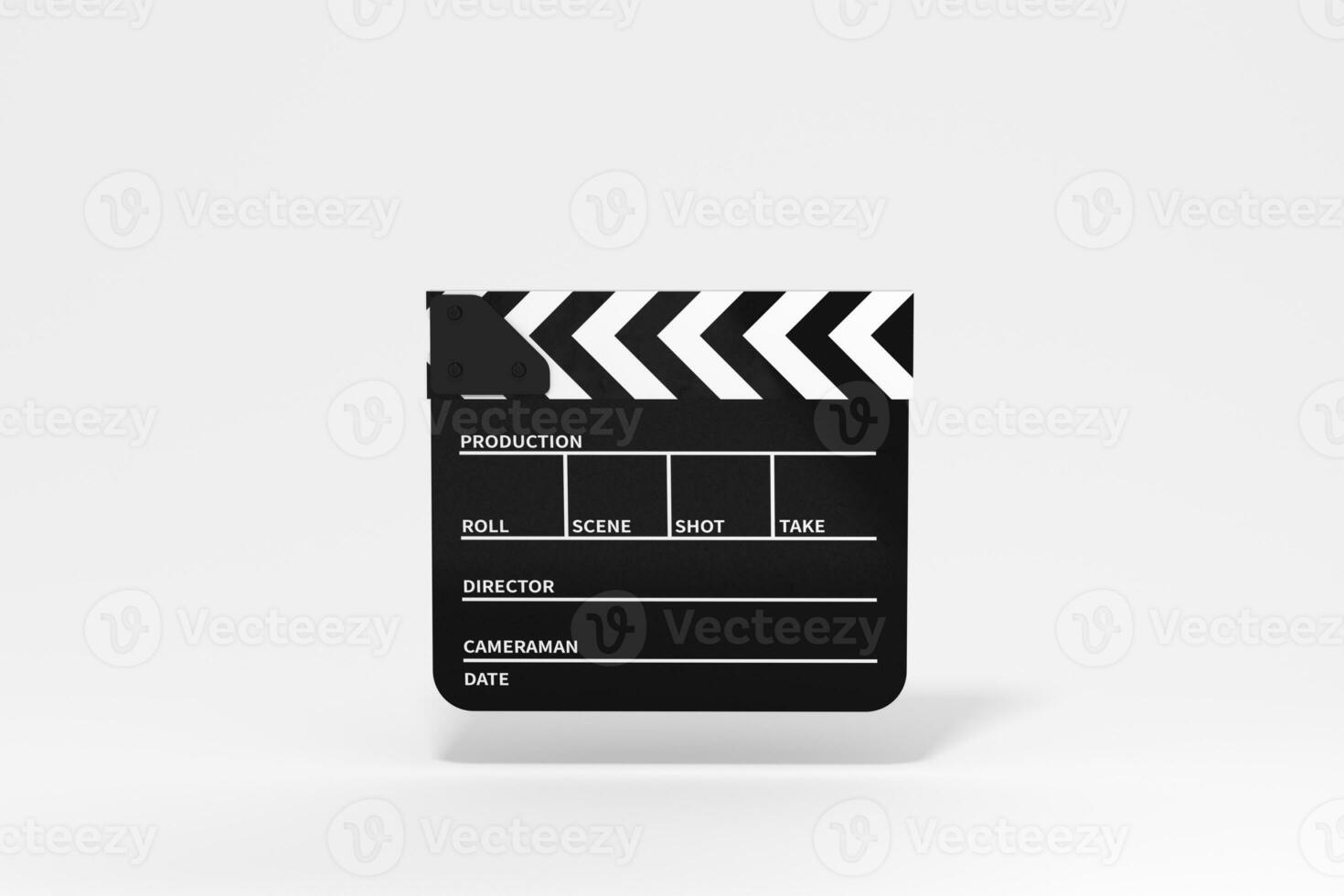 Clapper board with white background, 3d rendering. photo