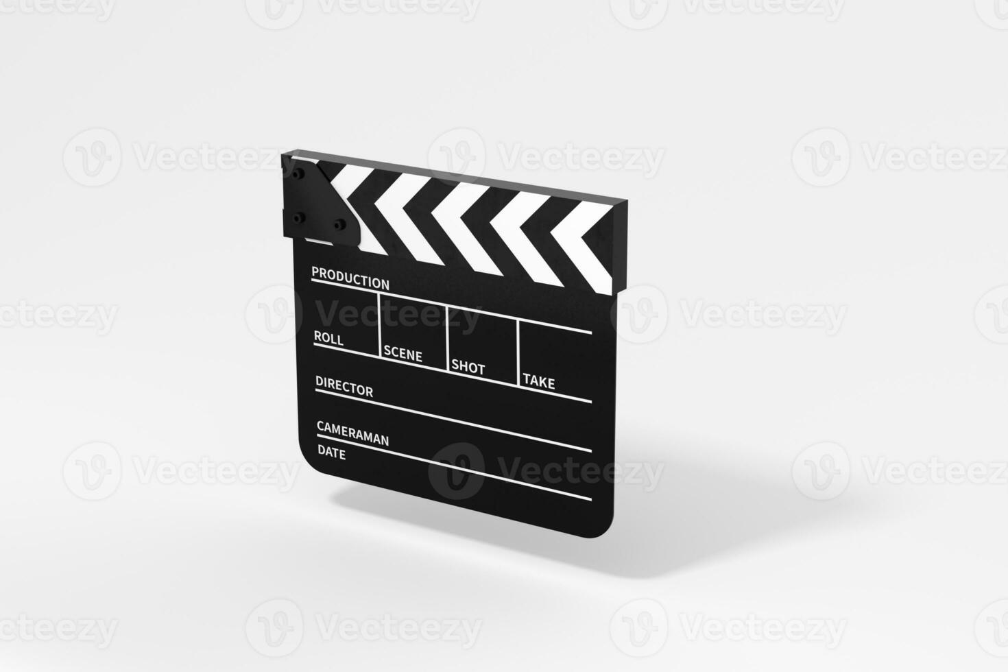 Clapper board with white background, 3d rendering. photo