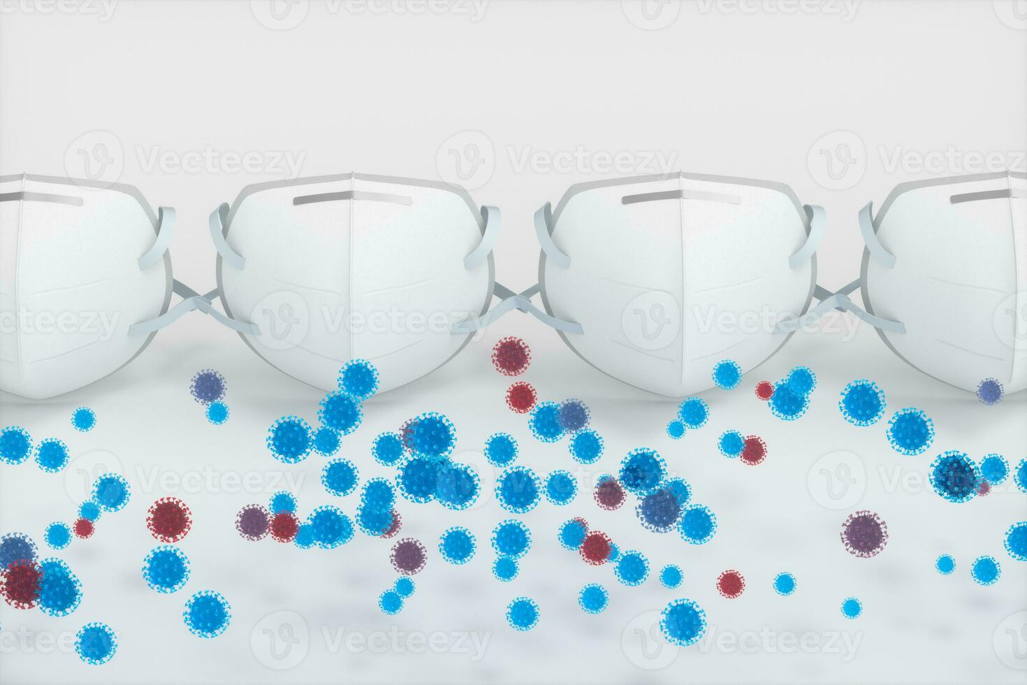 Medical mask and disease with white background,3d rendering. photo