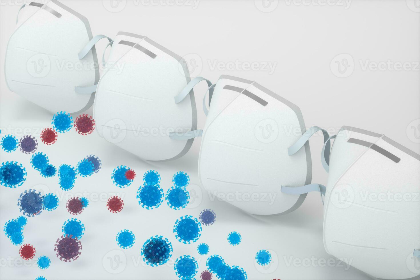 Medical mask and disease with white background,3d rendering. photo