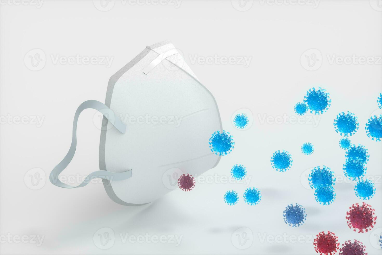Medical mask and disease with white background,3d rendering. photo