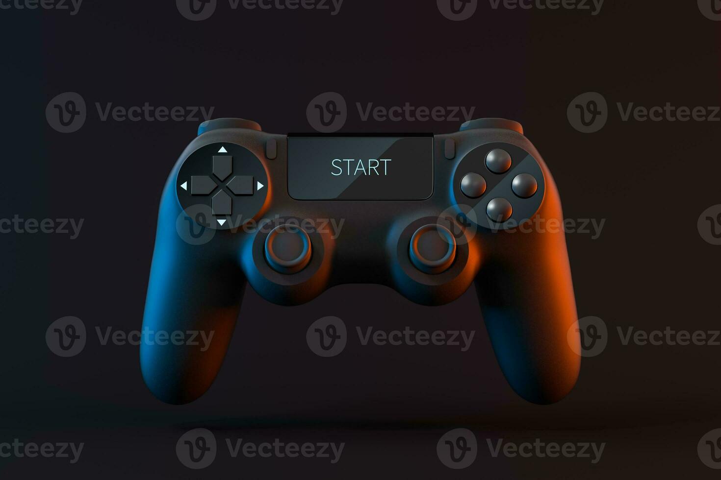 Game pad with START on the screen, 3d rendering. photo