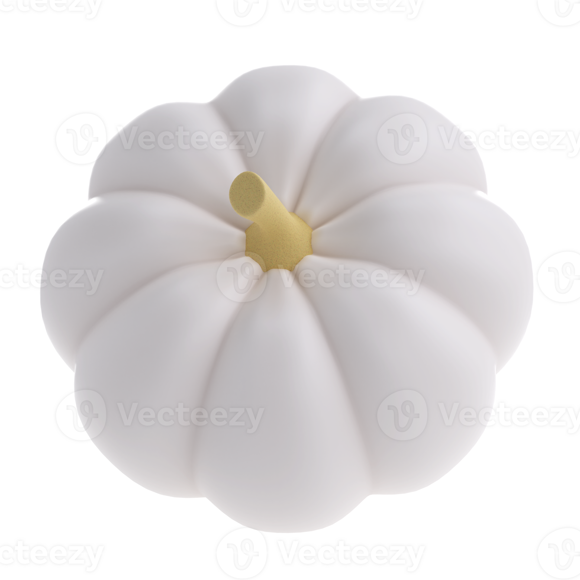 3d white realistic pumpkin rendering icon in cartoon style. Design